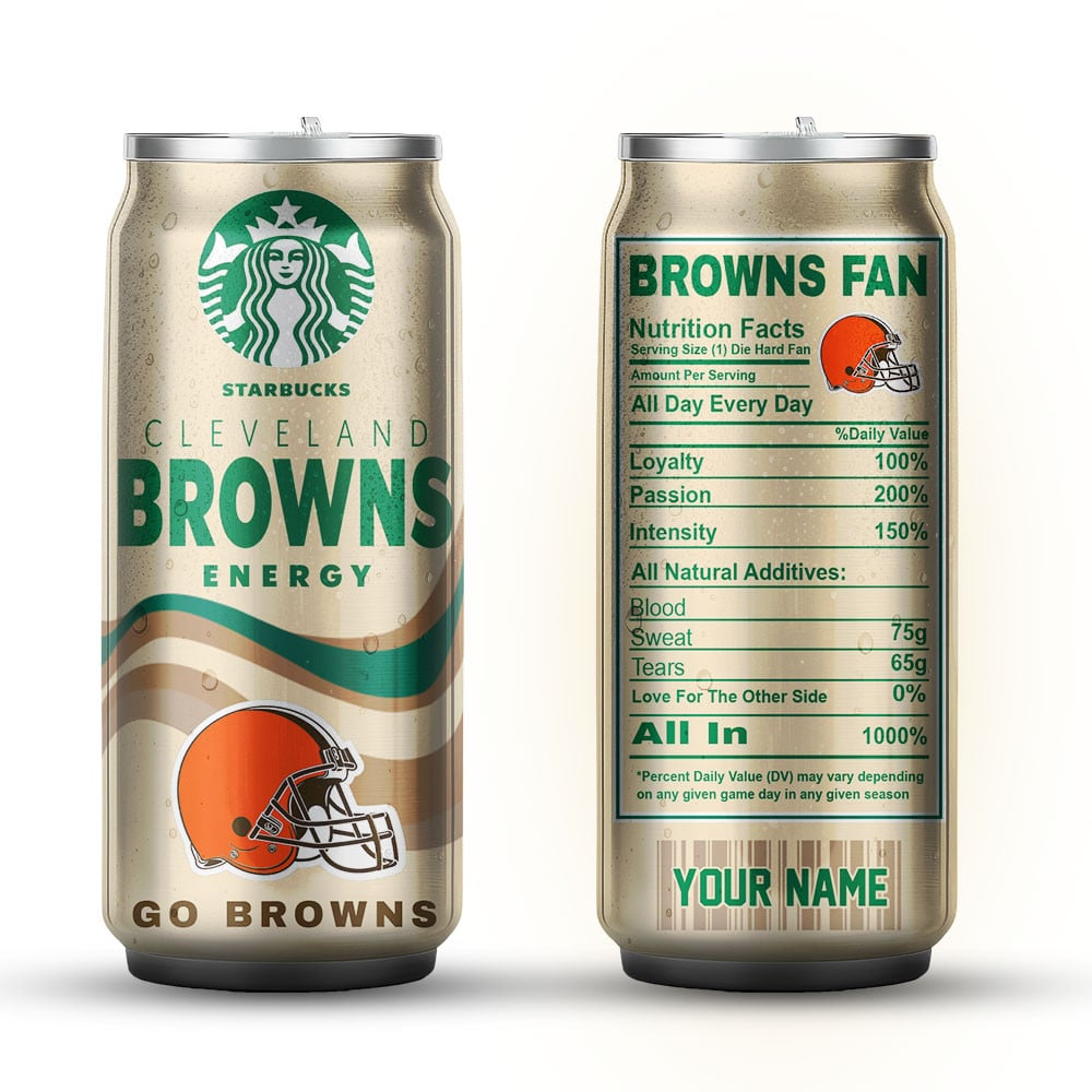 CLE Premium NFL Starbucks Energy Can Tumbler DDT  NTL