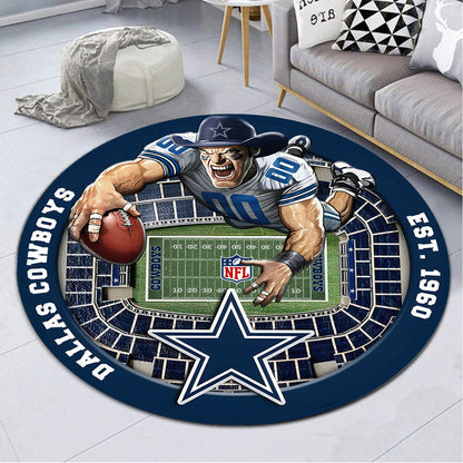 DAL x NFL Luxury 3D Round Rug DatND DVT