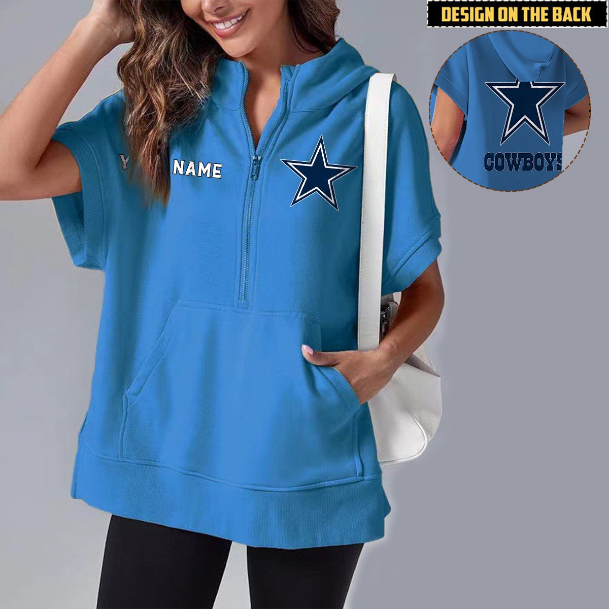 DAL x NFL Short Sleeve Zip Hoodie DATND TANTD