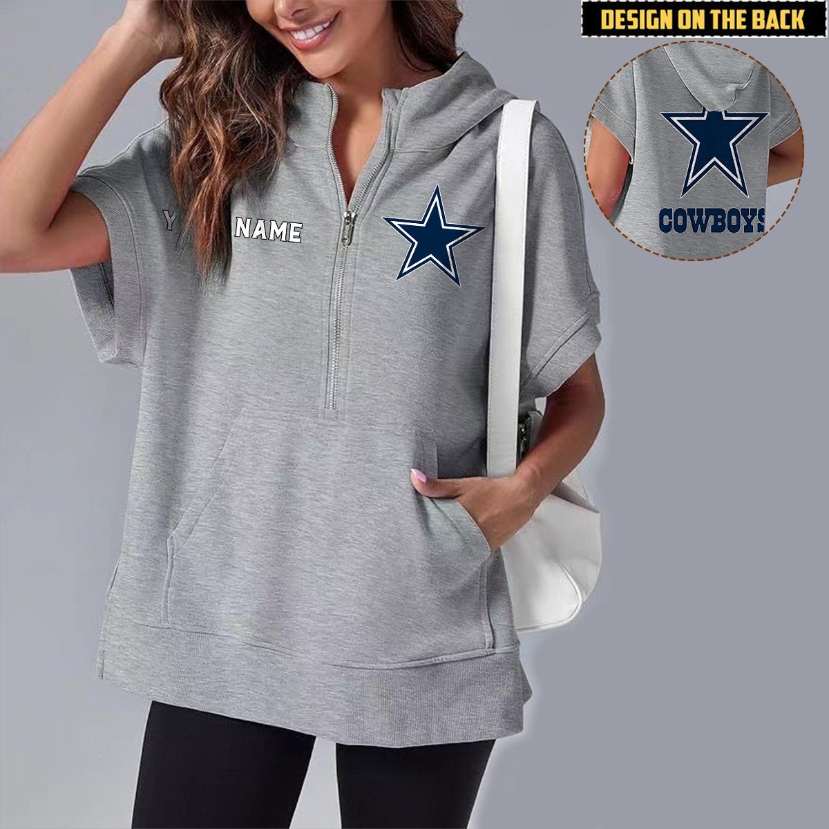 DAL x NFL Short Sleeve Zip Hoodie DATND TANTD