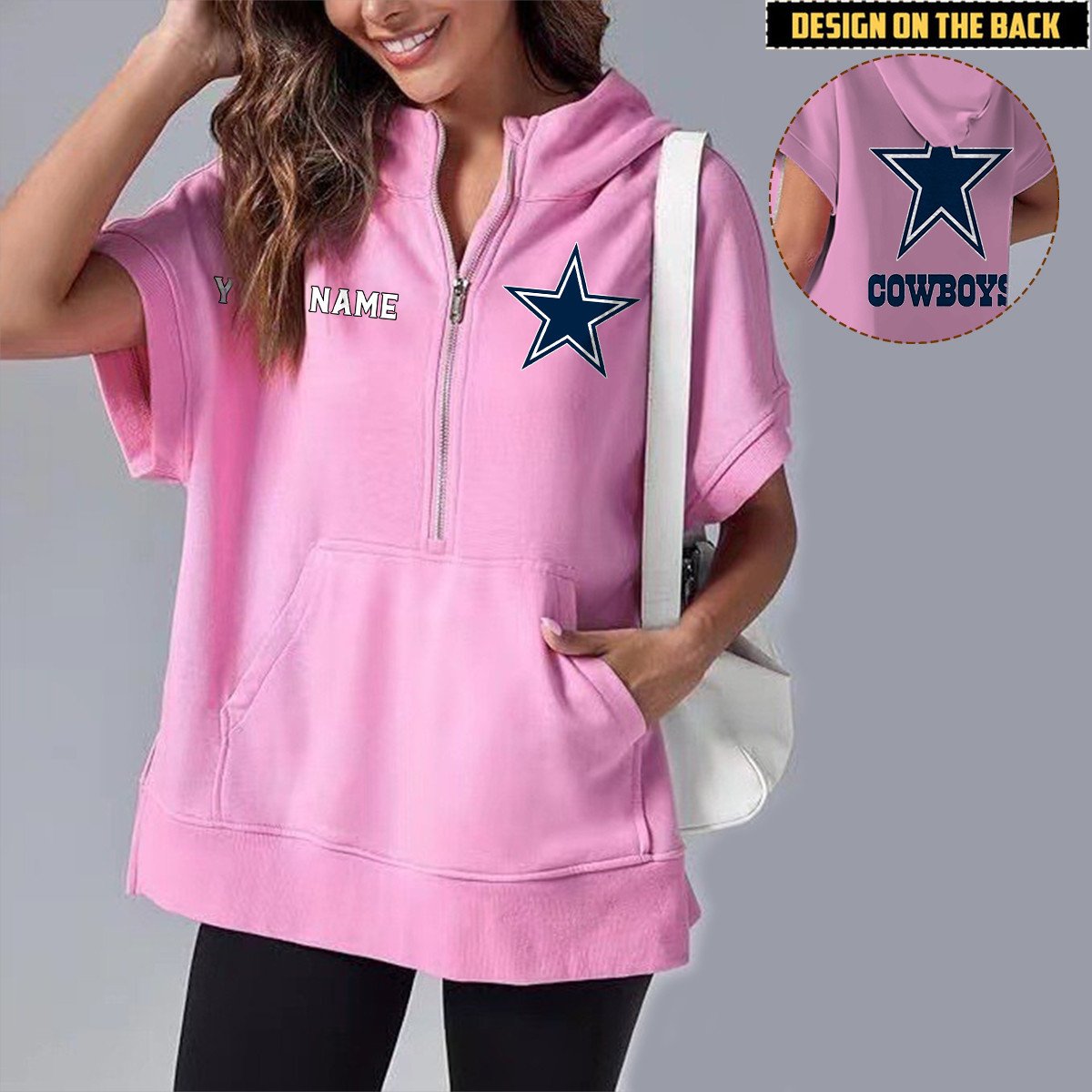 DAL x NFL Short Sleeve Zip Hoodie DATND TANTD