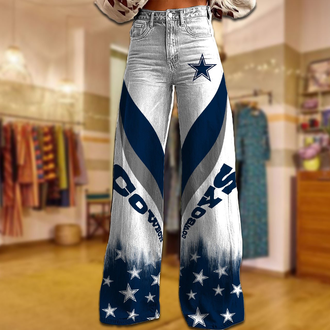 DAL x NFL Women's Casual Wide Leg Pants DATND TANTD 281025