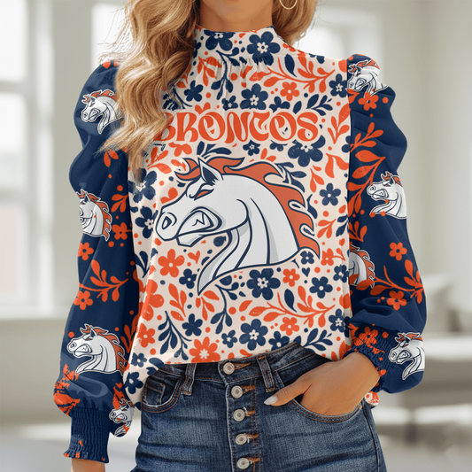 DB NFL Women Puff Sleeve Blouse DDT NTL