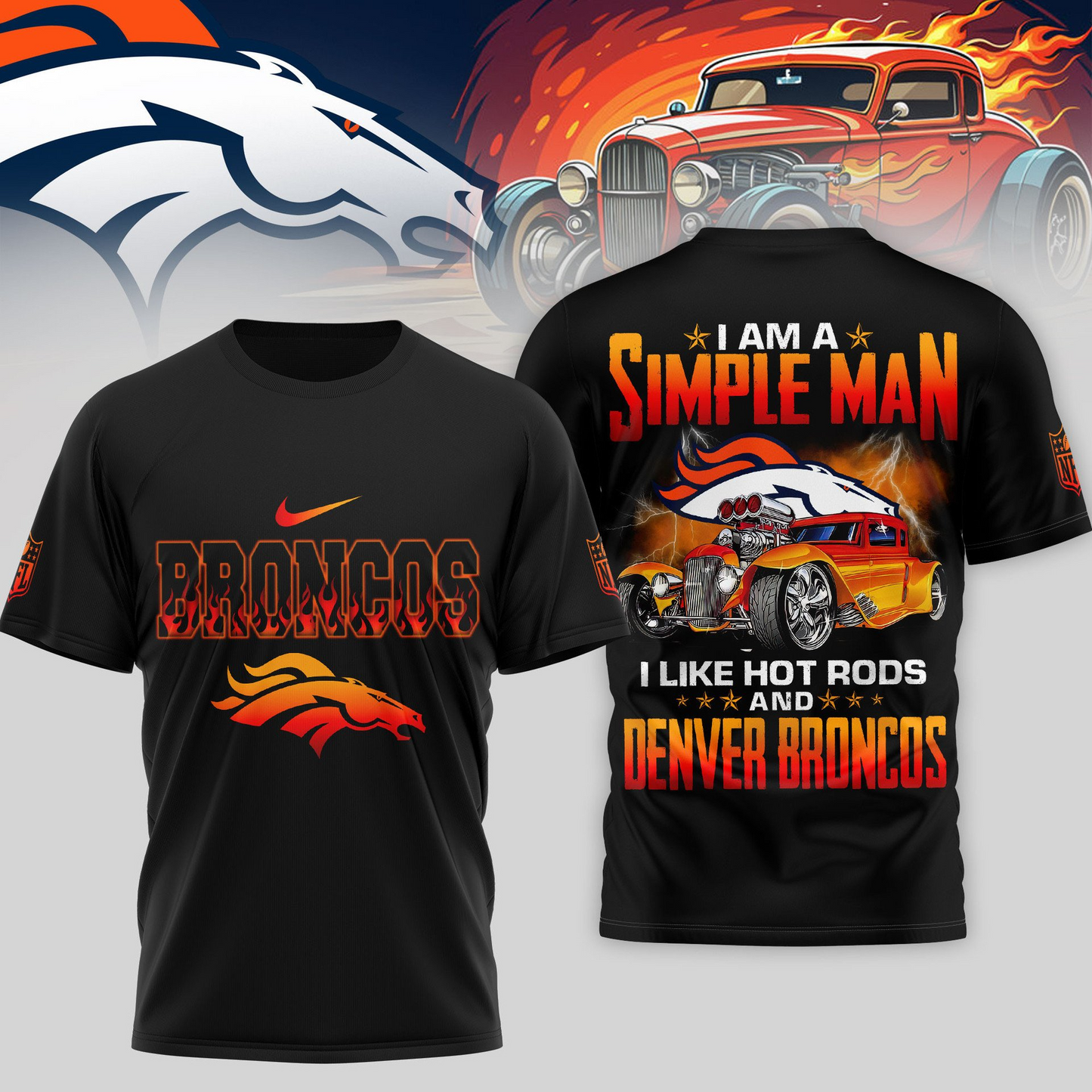 DB Premium NFL Hot Rods 3D Shirt DDT HLPHUONG