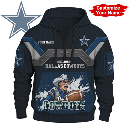 DC Premium NFL 3D Half Zip Hoodie DDT NTL