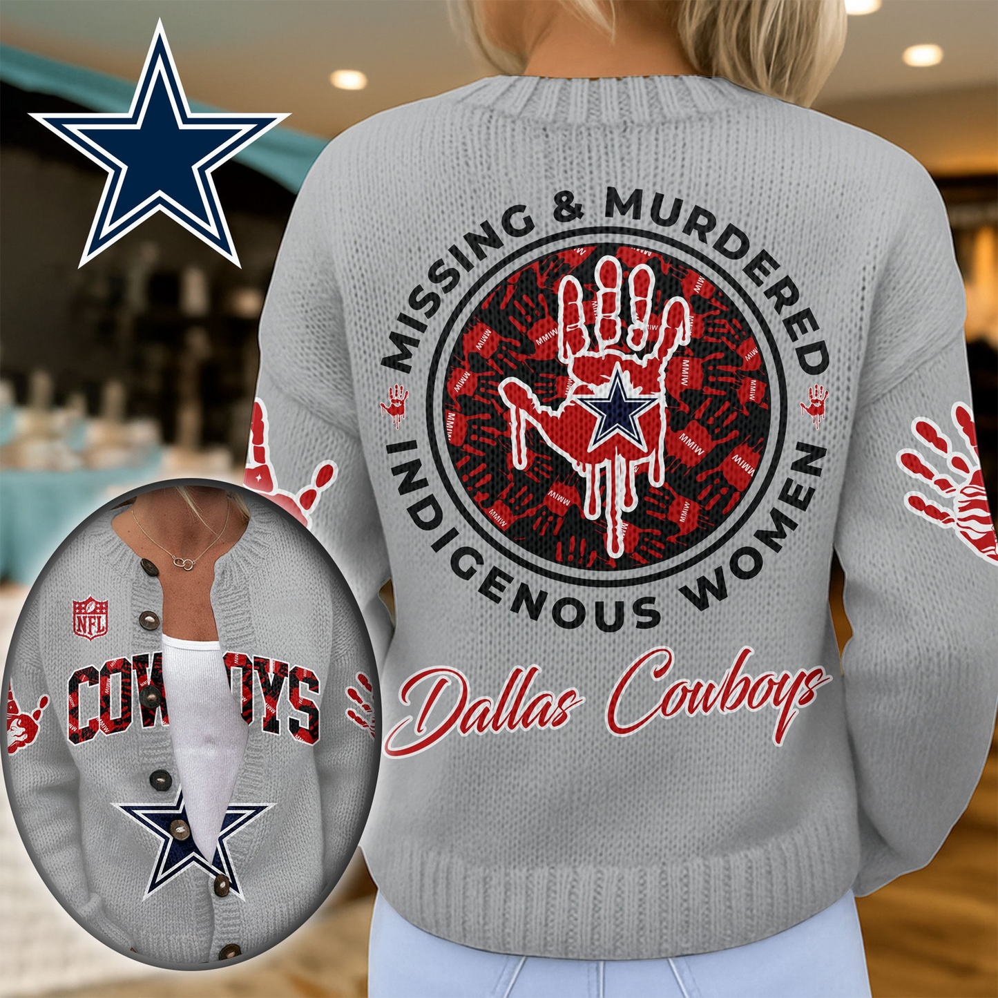 DC Premium NFL Cozy Knit Cardigan DDT NTL