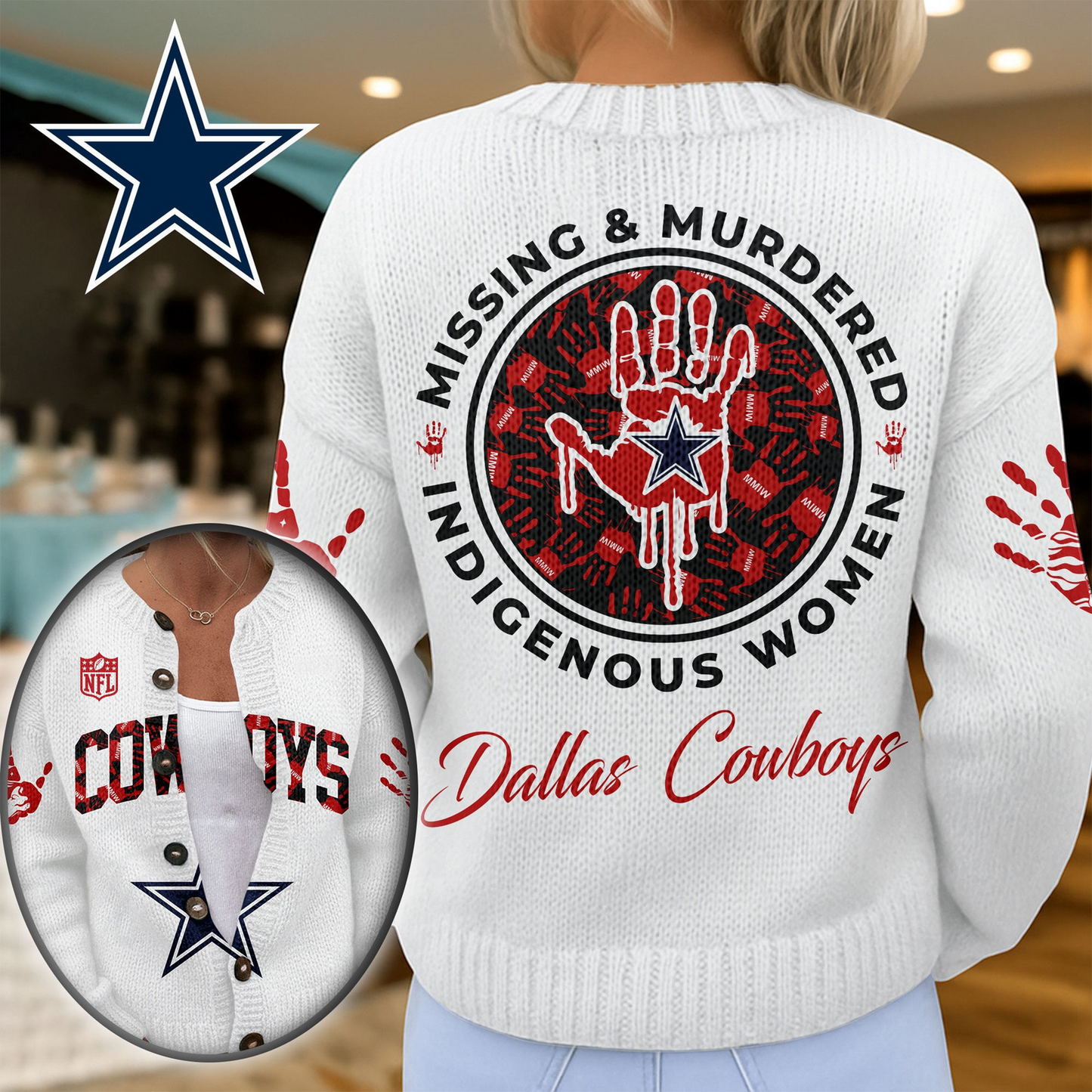 DC Premium NFL Cozy Knit Cardigan DDT NTL