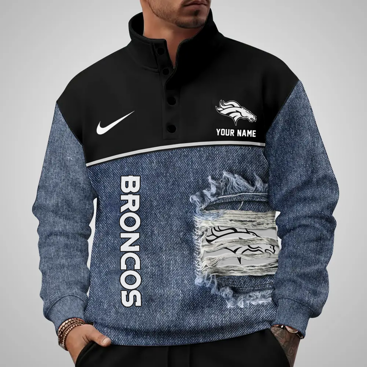 DEN x NFL Half Button Sweatshirt DatND DVT