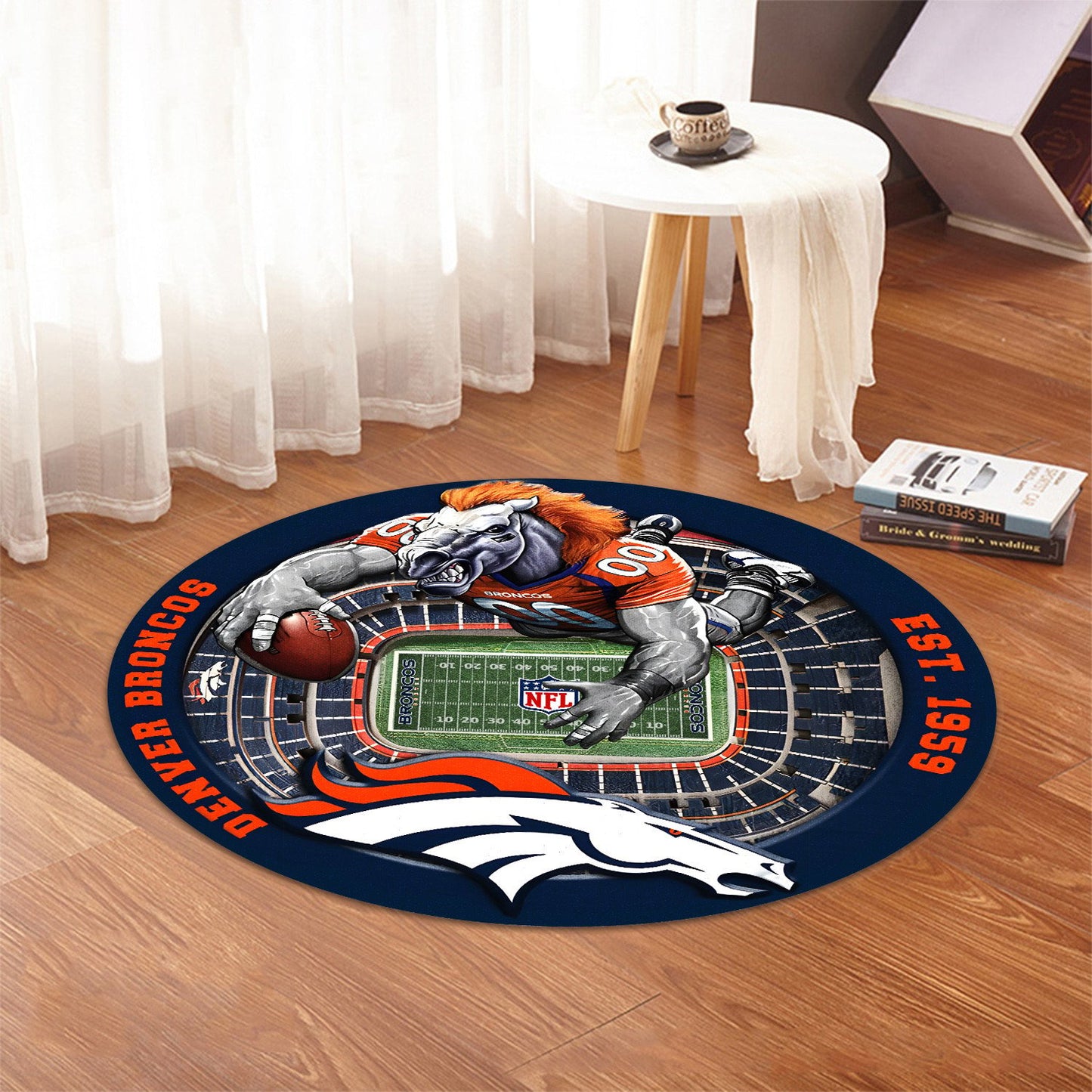 DEN x NFL Luxury 3D Round Rug DatND DVT