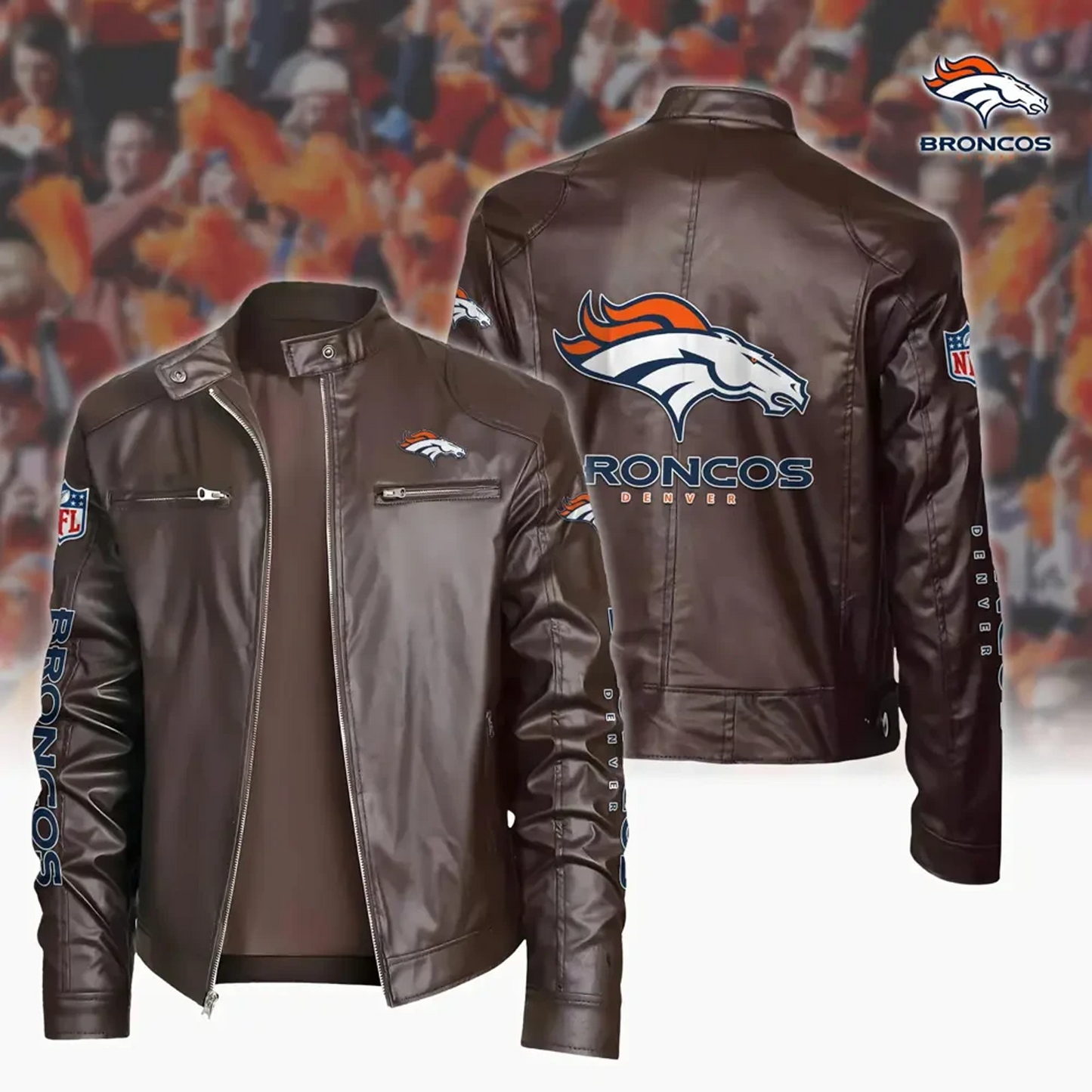 DEN x NFL Sport Leather Jacket DATND TANTD