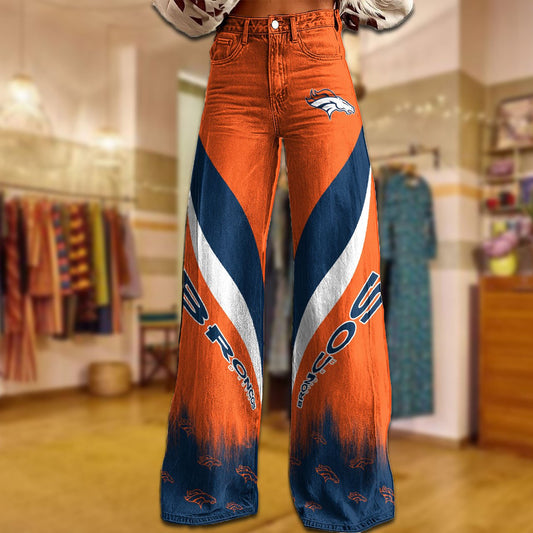 DEN x NFL Women's Casual Wide Leg Pants DATND TANTD 281025