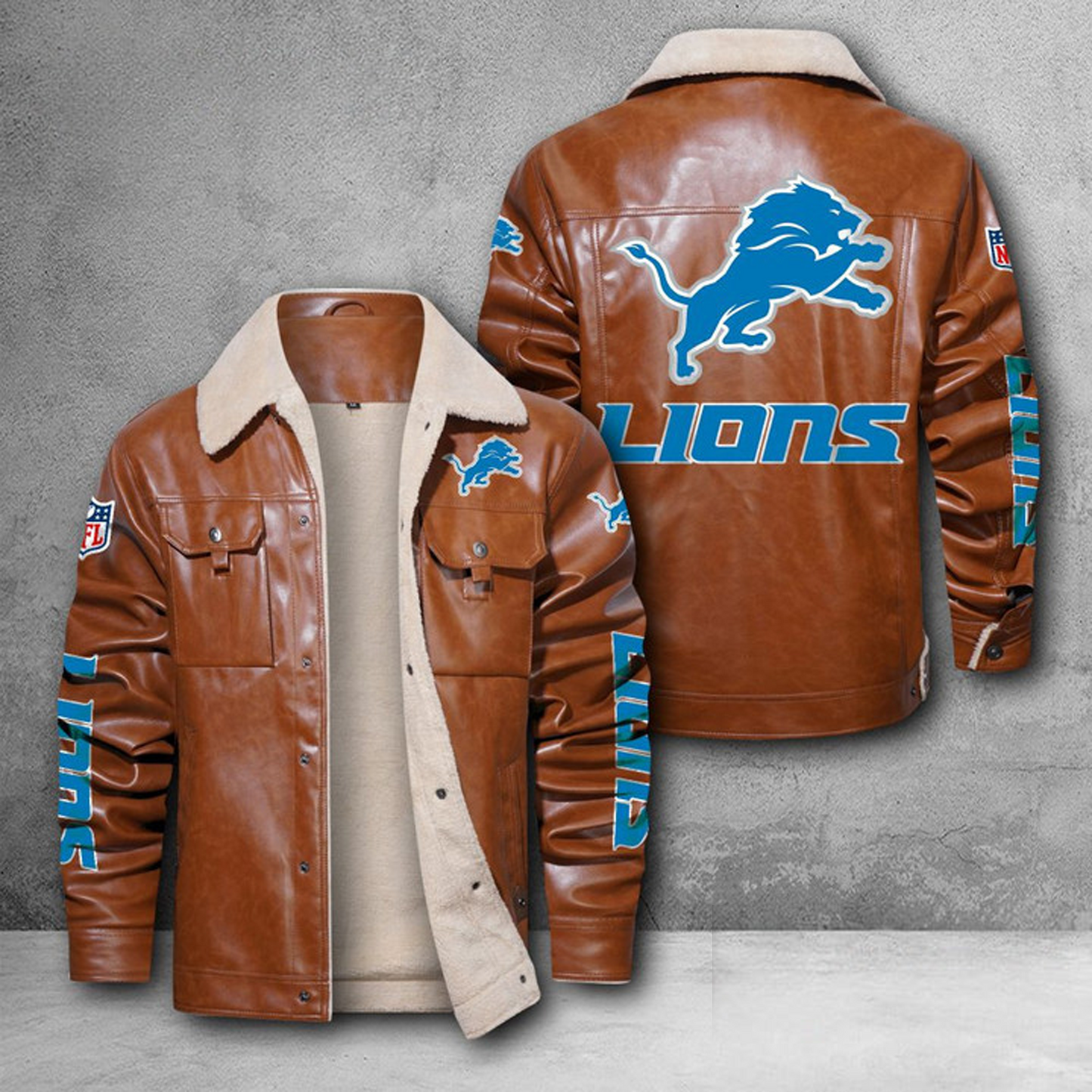 DET X NFL LEATHER JACKET DATND THUONGNH