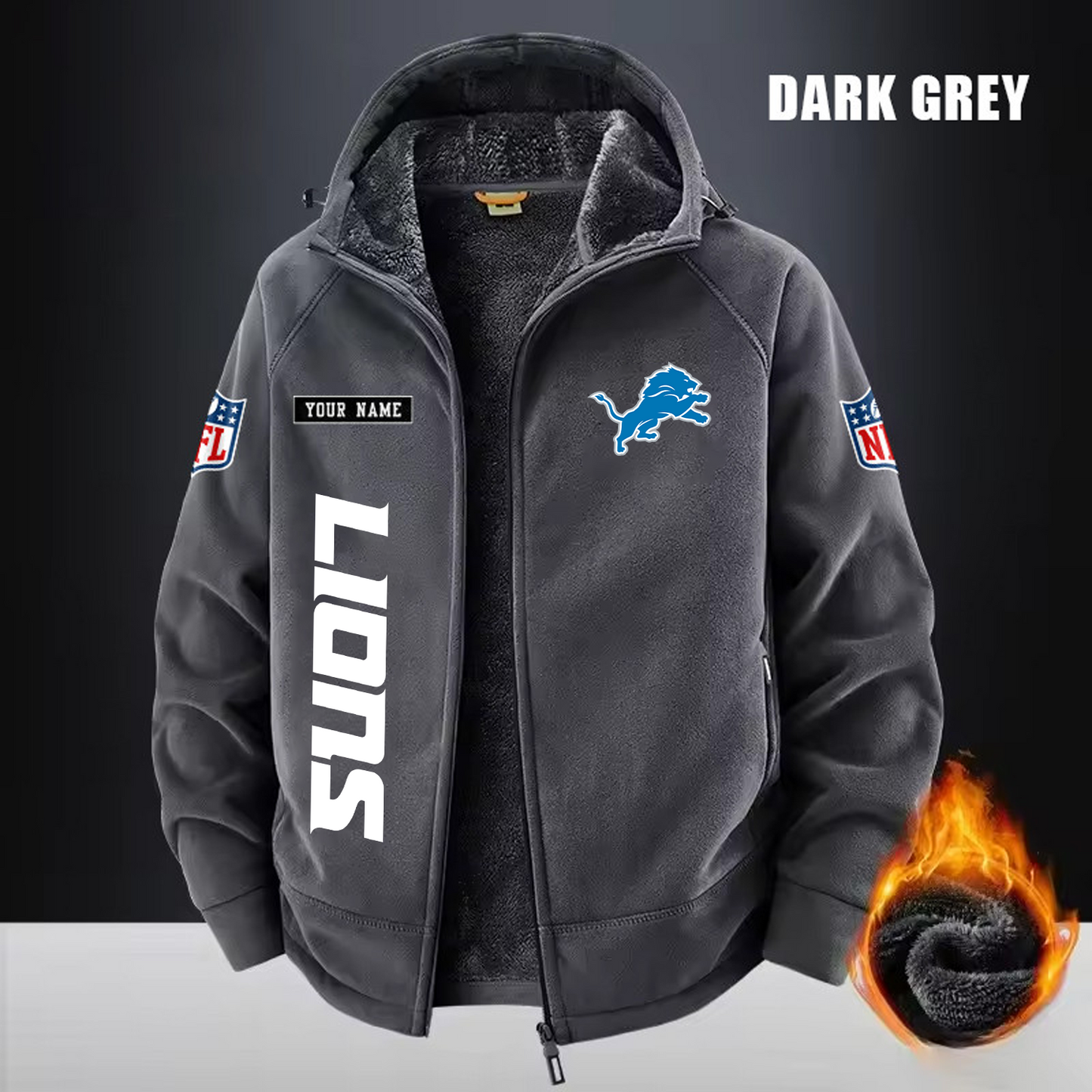 DET x NFL 3D Half-zip Hoodie DATND TANTD