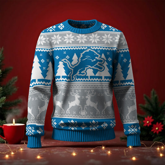 DET x NFL Premium Ugly Christmas Sweater DatND DVT