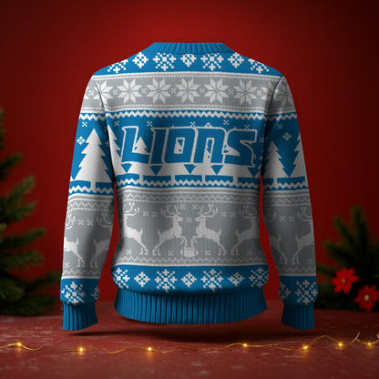 DET x NFL Premium Ugly Christmas Sweater DatND DVT