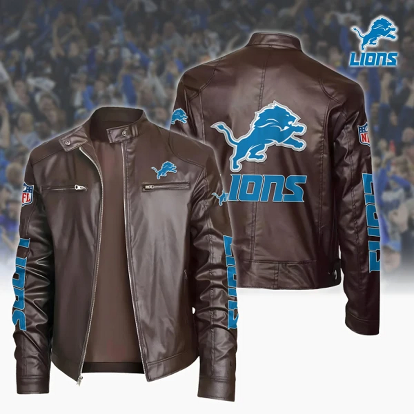 DET x NFL Sport Leather Jacket DATND TANTD