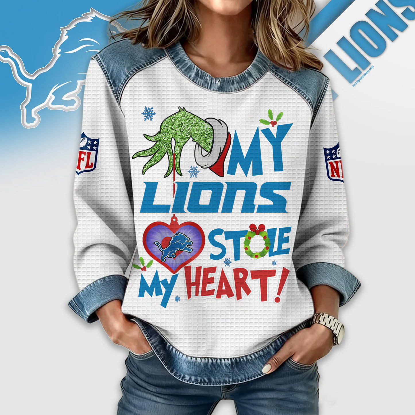 DL Premium NFL Grinch Women‘s Casual Sweatshirt DDT 081125 NTL