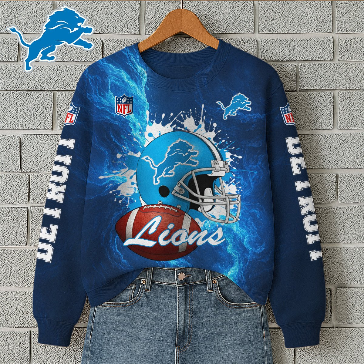 DL Premium NFL Printed Long Sleeve Casual Sweatshirt DDT NTL