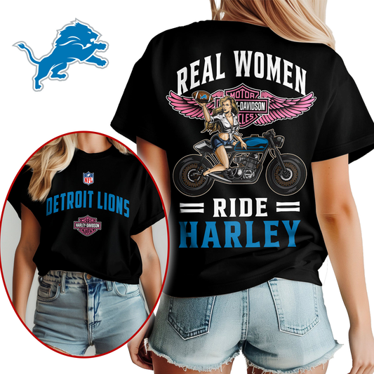 DL Premium NFL Real Women Ride Harley 3D Shirt DDT CTND