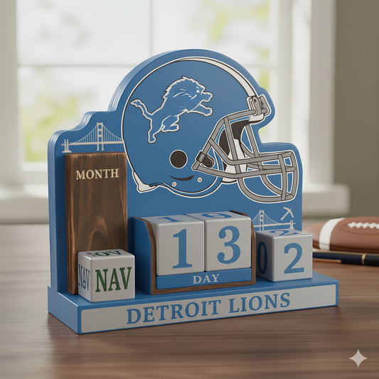NFL Football Team Perpetural Wood Block Calendar DDT CTND