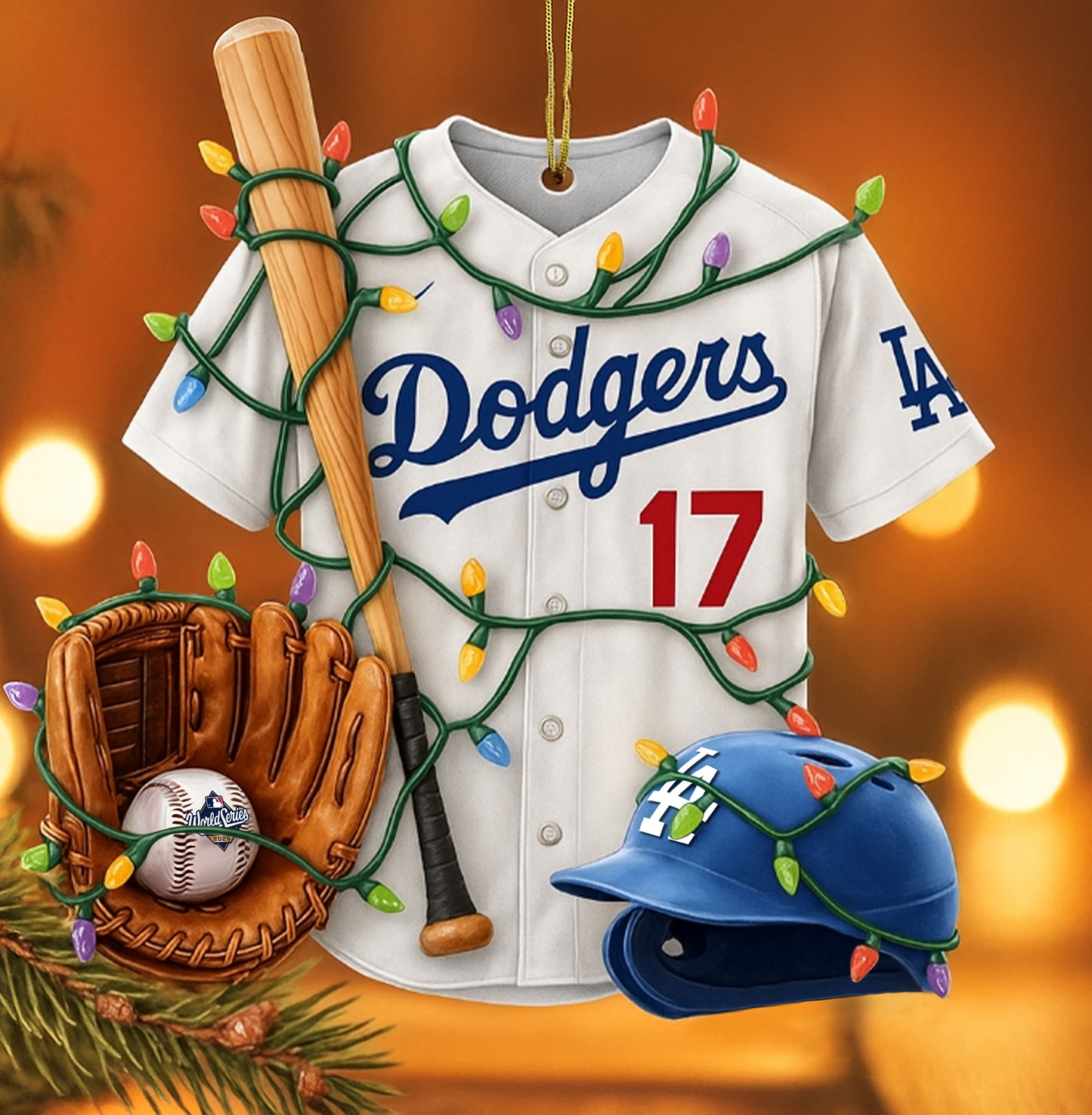 Dodgers Acrylic Ornament -Custom Number - Christmas Gift For Baseball Lovers DatND DVT