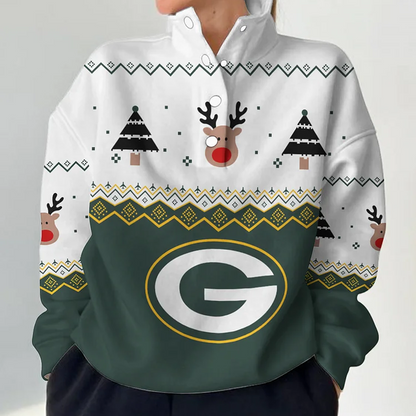 GB X NFL Women's Outdoor Casual Stand Collar Long Sleeve Pullover DATND THUONGNH