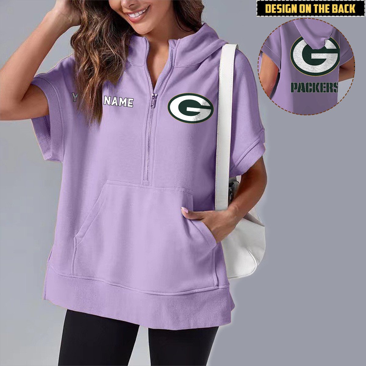 GB x NFL Short Sleeve Zip Hoodie DATND TANTD