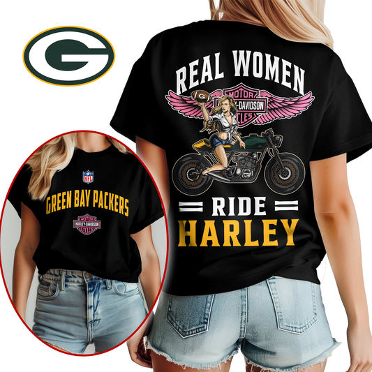 GBP Premium NFL Real Women Ride Harley 3D Shirt DDT CTND