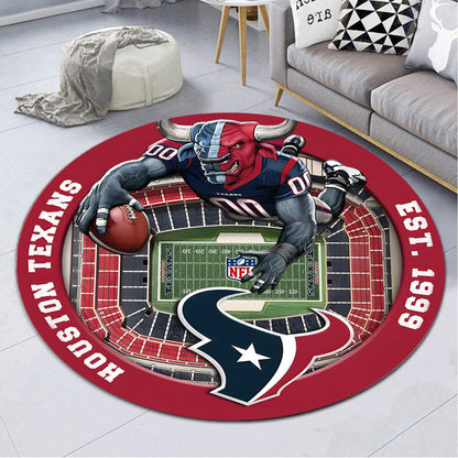 HOU x NFL Luxury 3D Round Rug DatND DVT