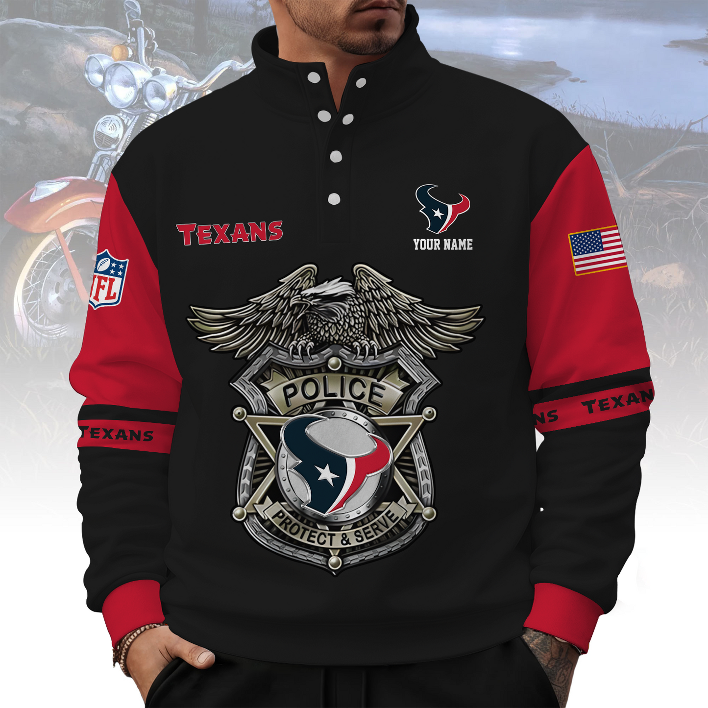 HOU x NFL Western Style Sweater With Buckles DatND ThuongNH