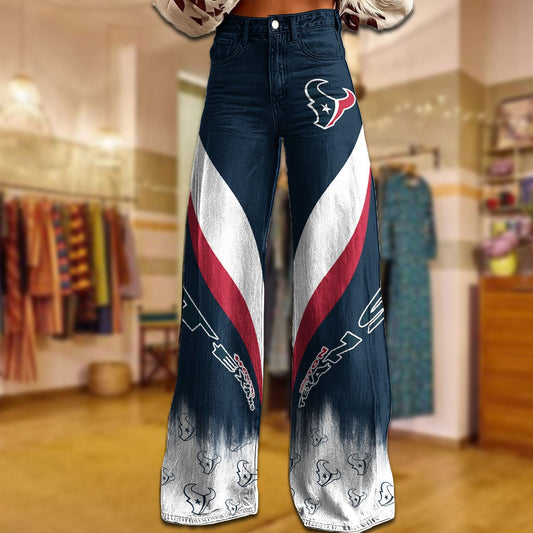 HOU x NFL Women's Casual Wide Leg Pants DATND TANTD 281025