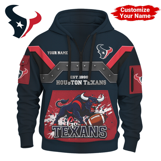 HT Premium NFL 3D Half Zip Hoodie DDT NTL
