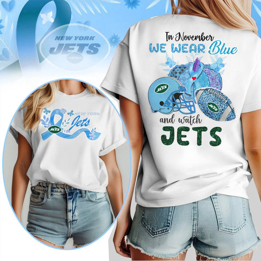 IN NOVEMBER WE WEAR BLUE AND WATCH NYJ SHIRT NDT NHM