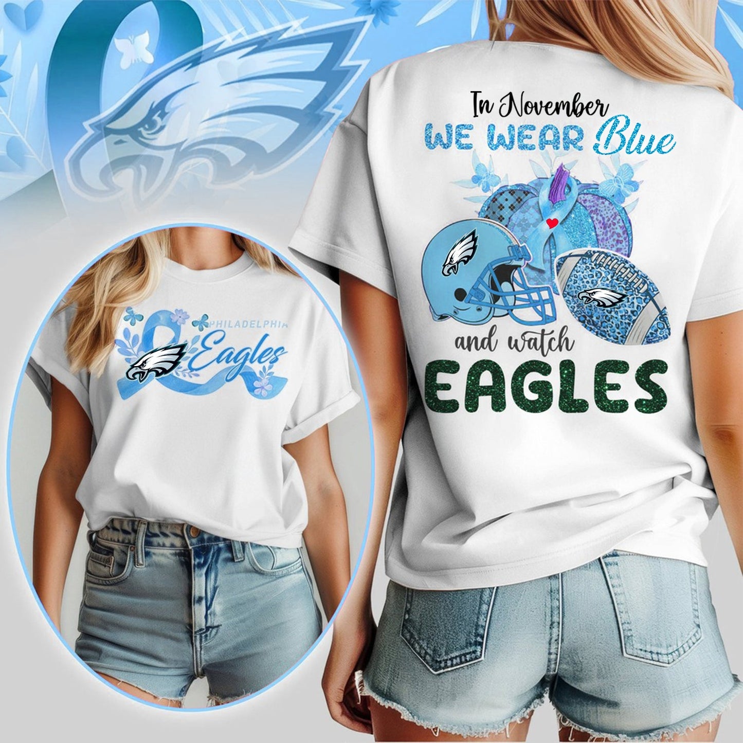 IN NOVEMBER WE WEAR BLUE AND WATCH PHI SHIRT NDT NHM