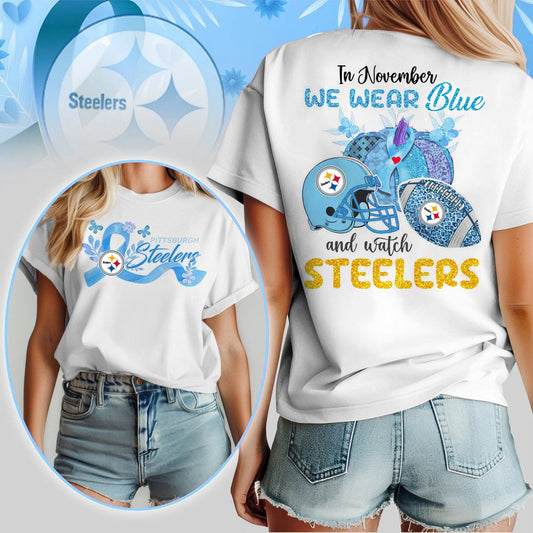 IN NOVEMBER WE WEAR BLUE AND WATCH PIT SHIRT NDT NHM