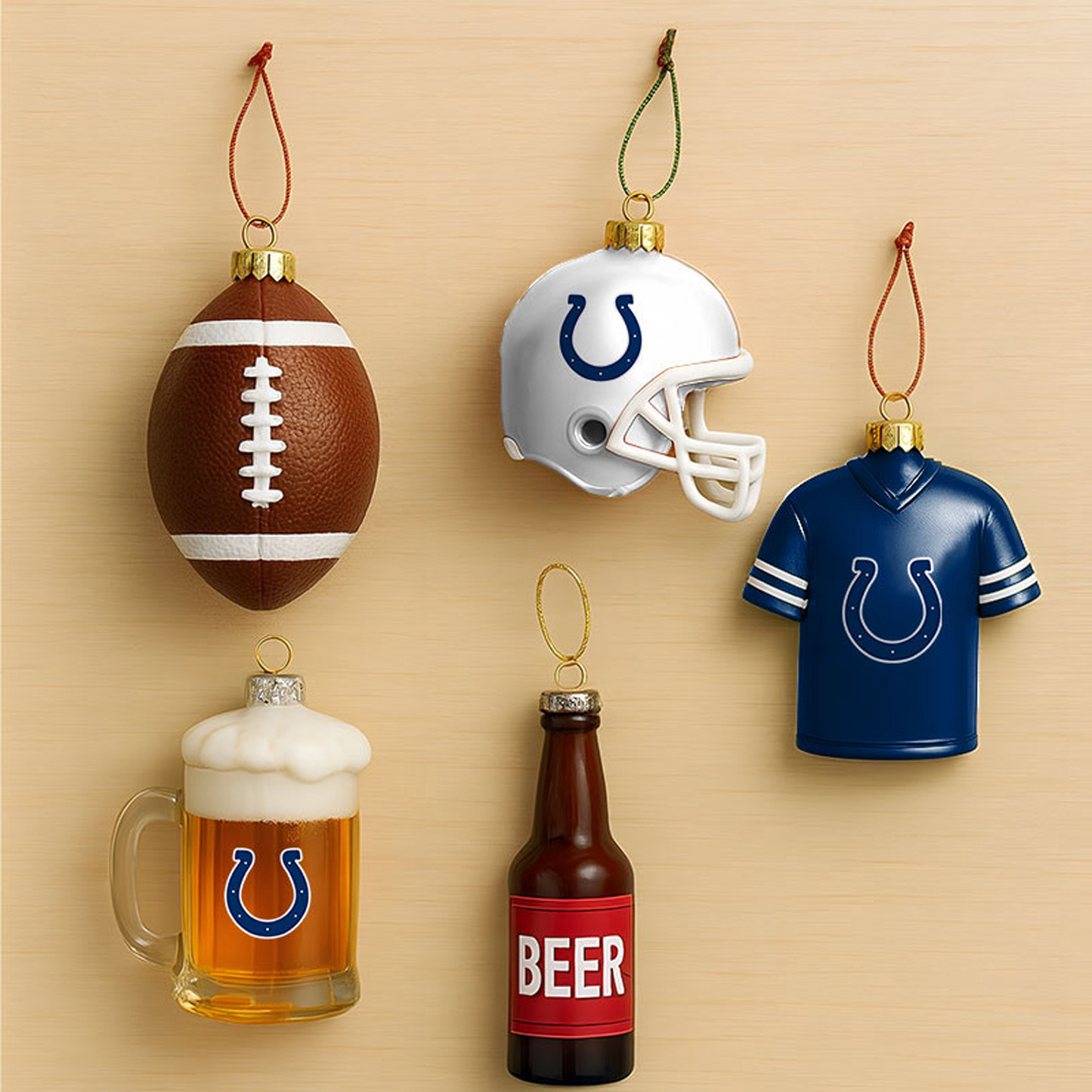 IND x NFL Football Combo Set 5 Acrylic Ornament For Home Decor DatND DVT