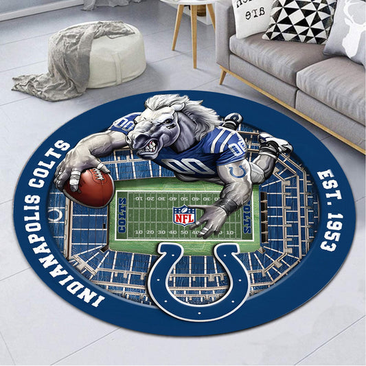 IND x NFL Luxury 3D Round Rug DatND DVT