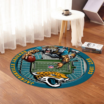 JAC x NFL Luxury 3D Round Rug DatND DVT