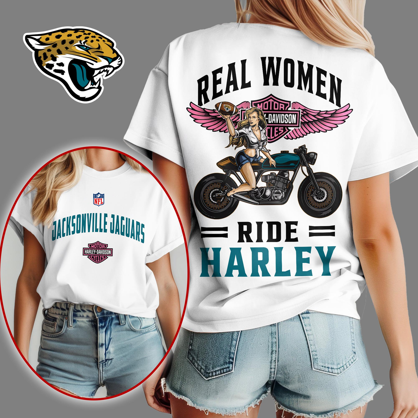 JJ Premium NFL Real Women Ride Harley 3D Shirt DDT CTND