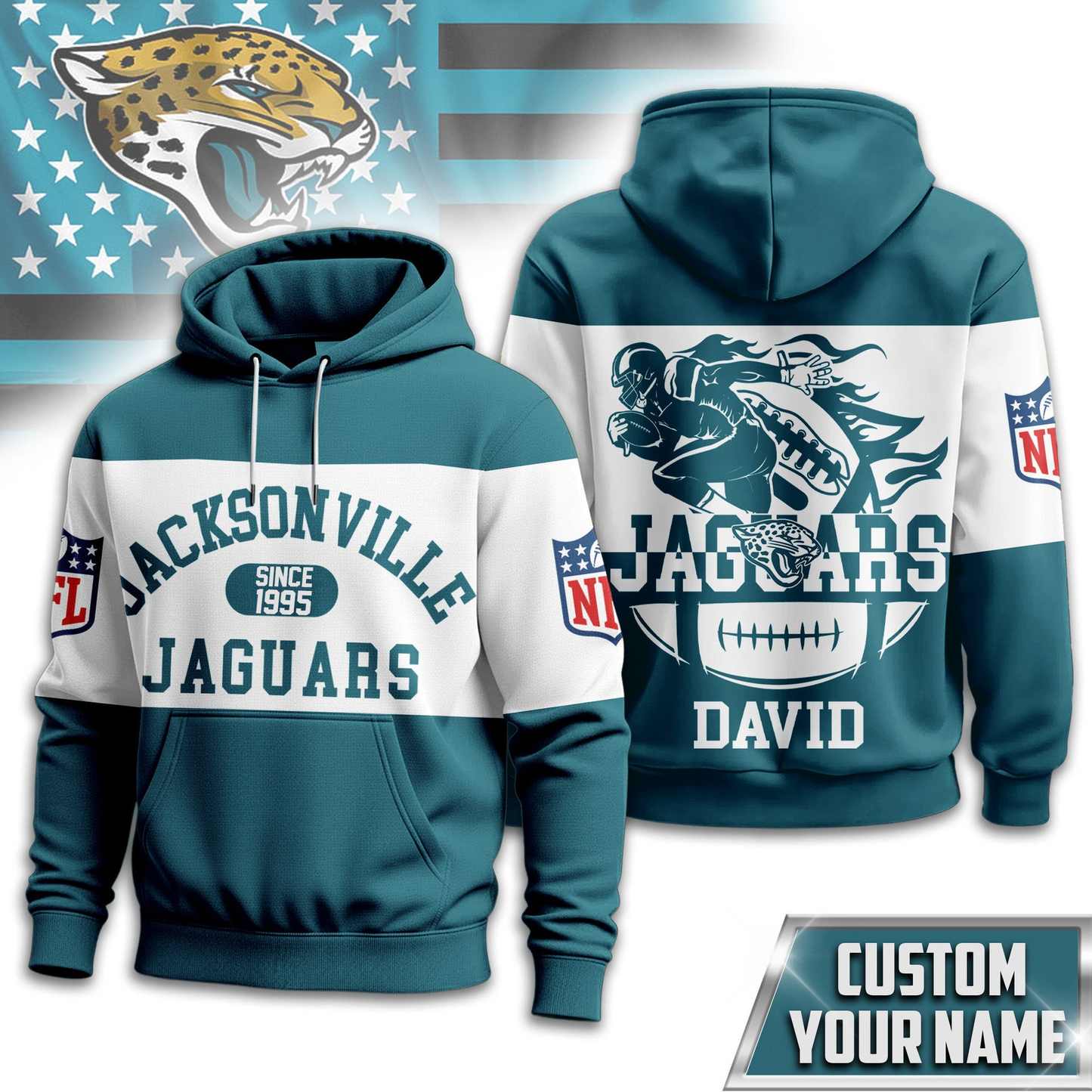 JJ Premium NFL Touchdown Spirit Personalized Hoodie DDT CTND