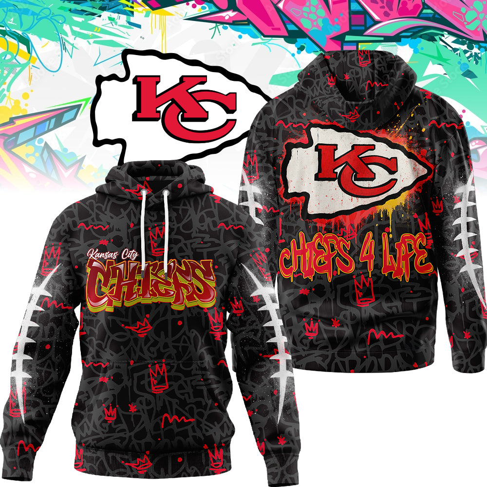 KC Premium NFL Special Graffiti My Team 4 Life Hoodie DatND DVT
