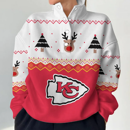 KC X NFL Women's Outdoor Casual Stand Collar Long Sleeve Pullover DATND THUONGNH