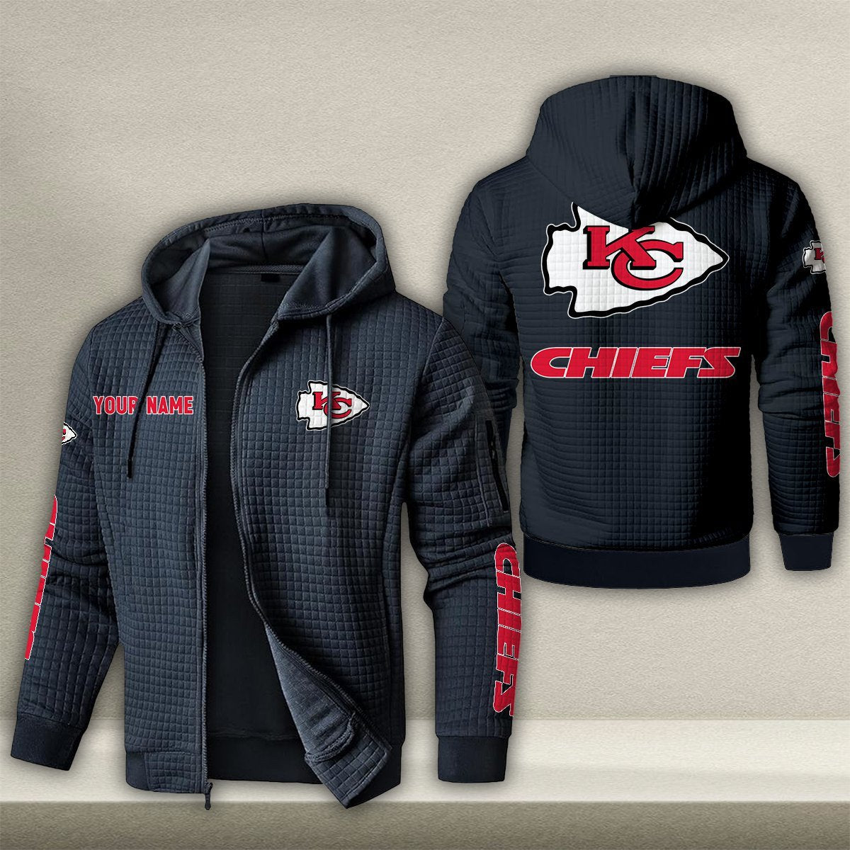 KC x NFL Quilted Zip Hoodie DatND DVT