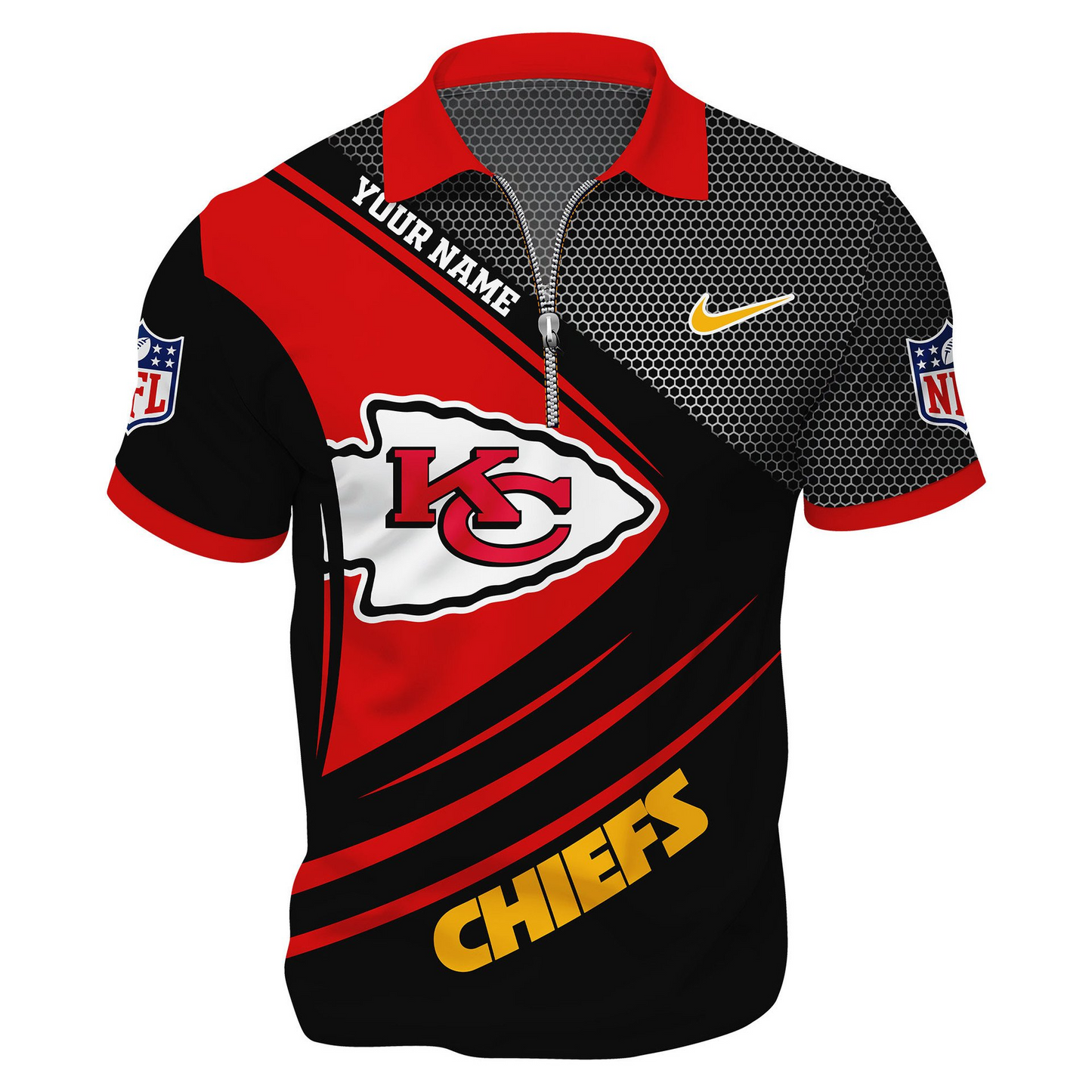 KCC Premium NFL Game Day Polo With Zipper Shirt DDT NTL