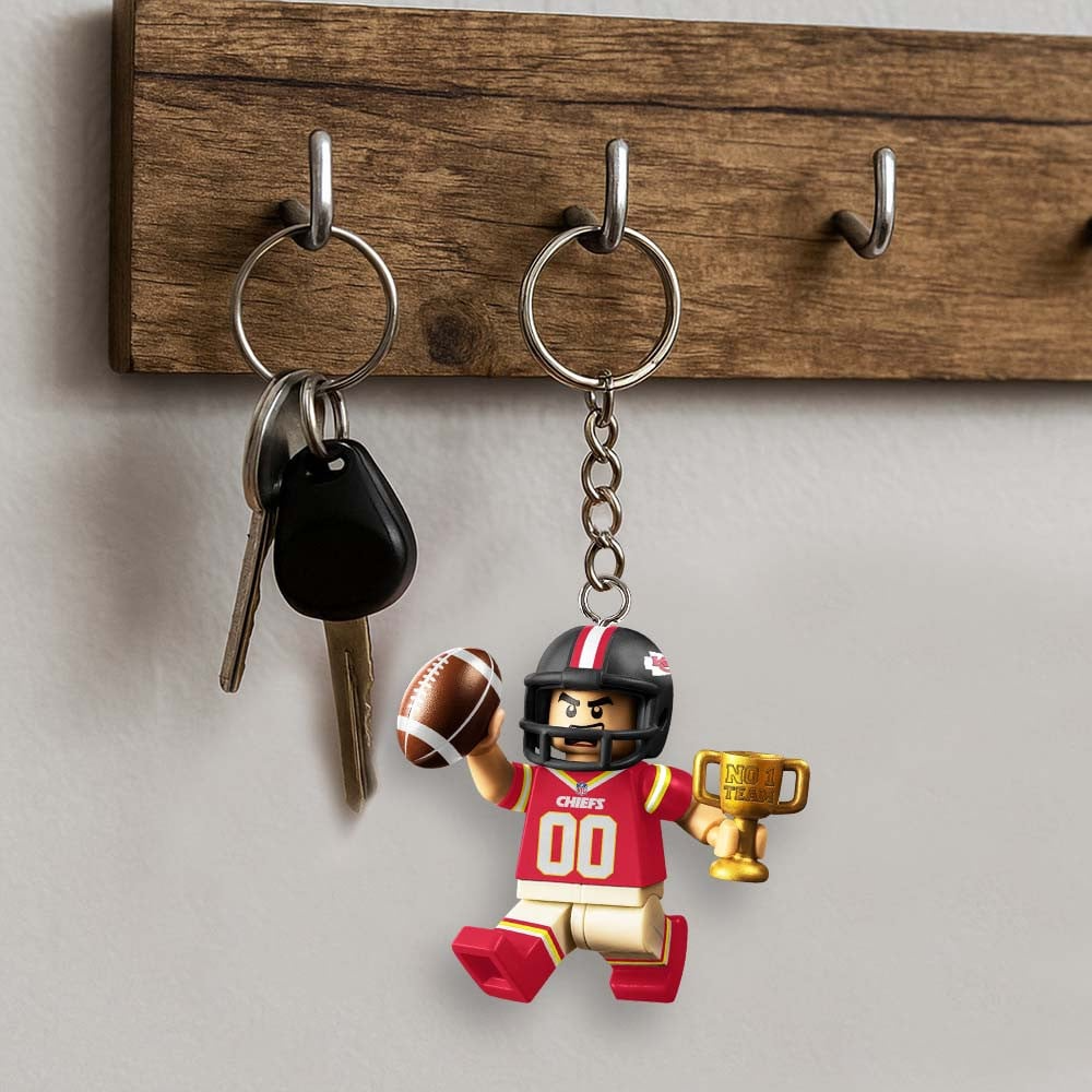 KCC Premium NFL Lego No. 1 Team Personalized Key Chain DDT NTL