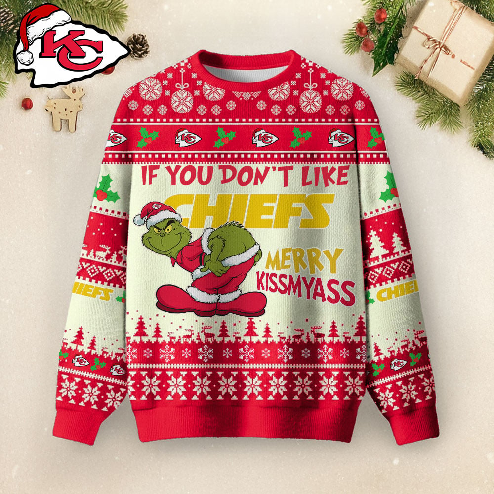 KCC Premium NFL Merry Kissmyass Ugly Sweater DDT CTND