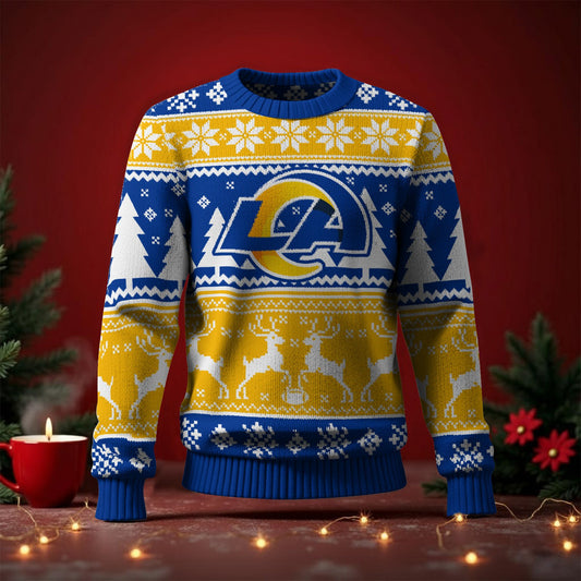 LAR x NFL Premium Ugly Christmas Sweater DatND DVT