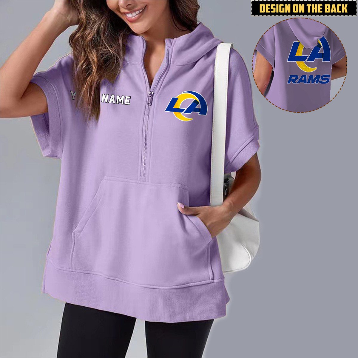 LAR x NFL Short Sleeve Zip Hoodie DATND TANTD