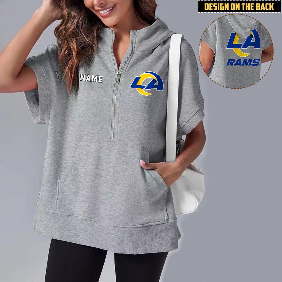 LAR x NFL Short Sleeve Zip Hoodie DATND TANTD