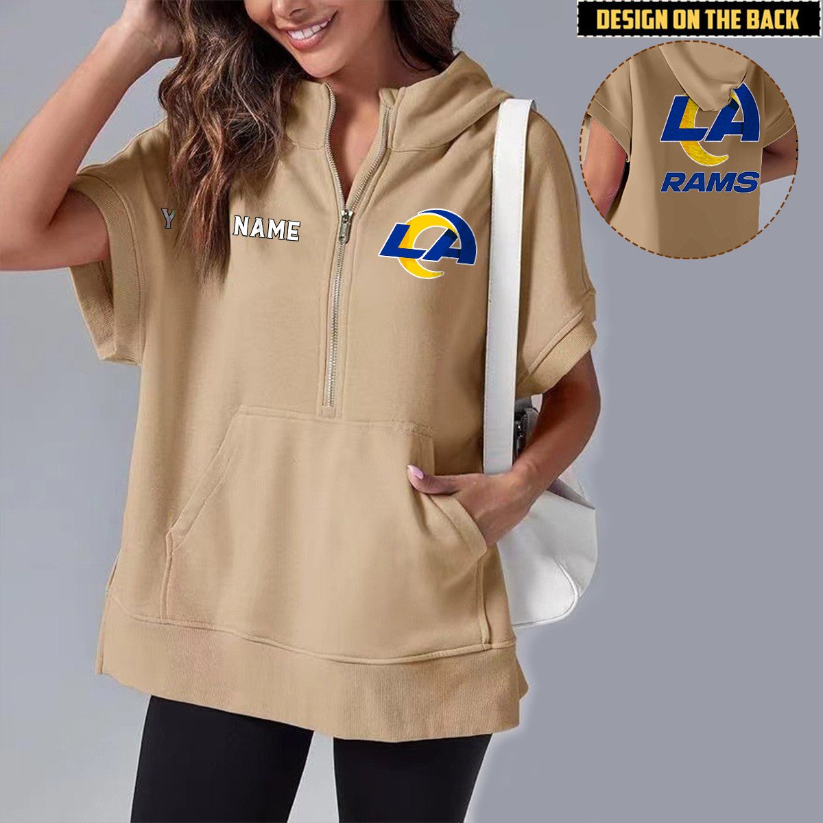 LAR x NFL Short Sleeve Zip Hoodie DATND TANTD